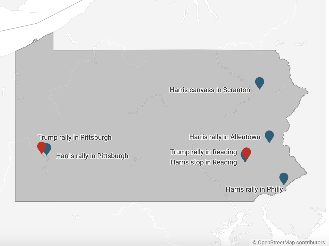 实时：特朗普与哈里斯正在宾州疯狂拉票，为2024年竞选做最后冲刺